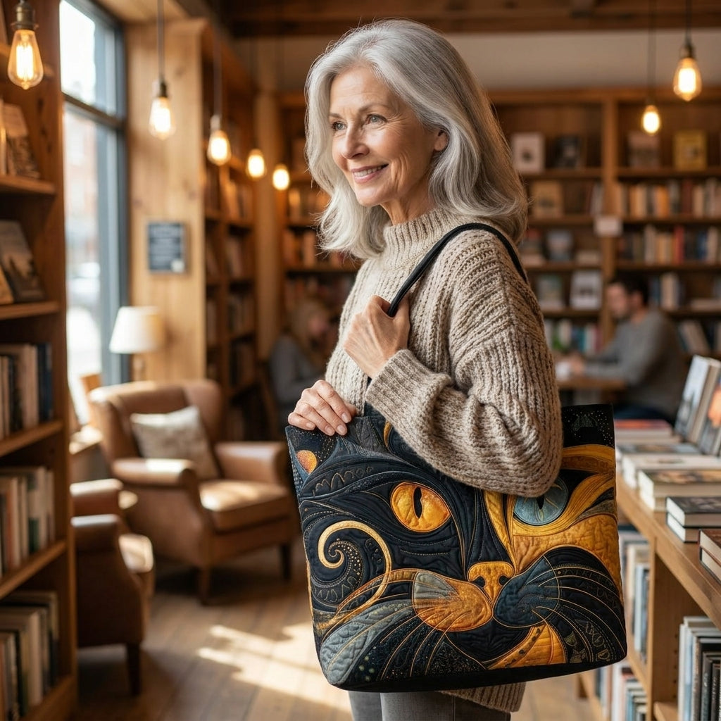 Mystic Cat Artisan Quilted Bag