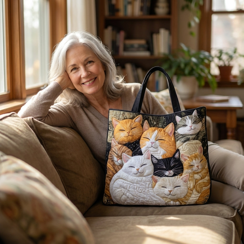 Sleeping Kittens Artisan Quilted Bag