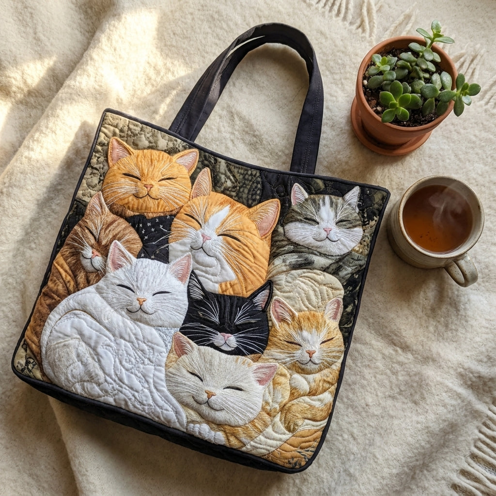 Sleeping Kittens Artisan Quilted Bag