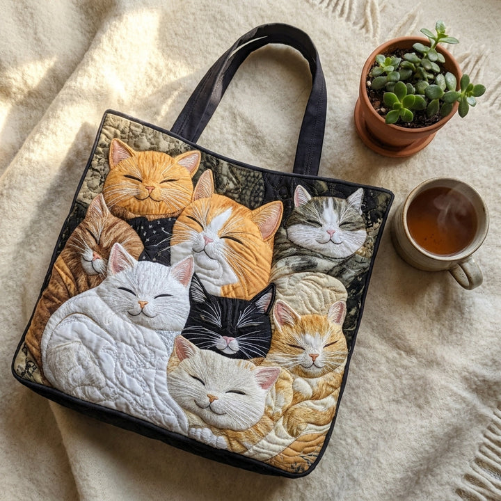 Sleeping Kittens Artisan Quilted Bag