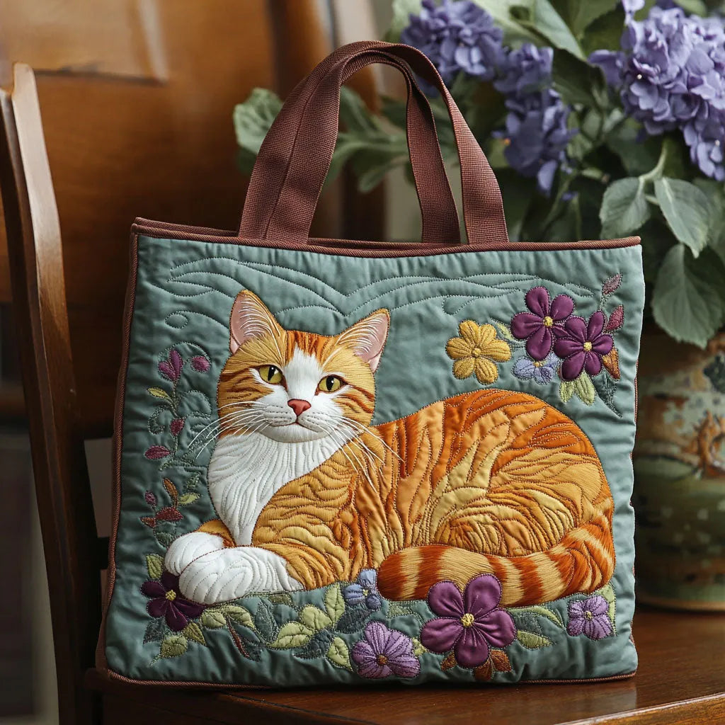 Orange Cat Artisan Quilted Bag