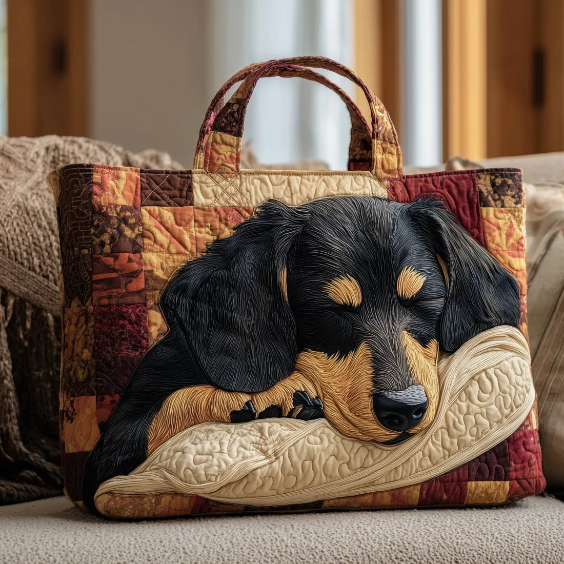 Dachshund Artisan Quilted Bag