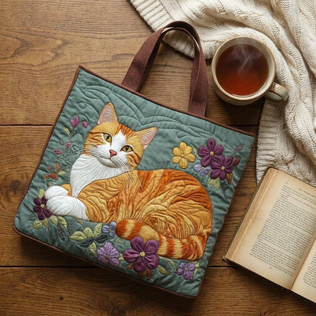 Orange Cat Artisan Quilted Bag
