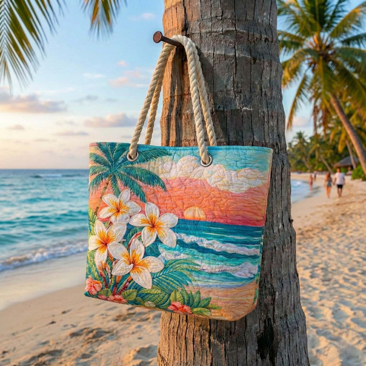 Tropical Spirit Artisan Quilted Beach Bag