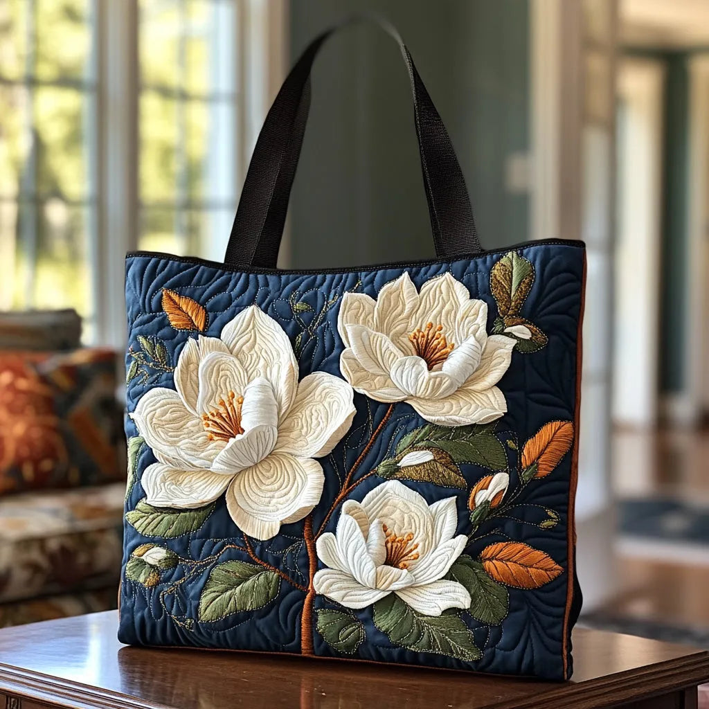 Delicate Magnolia Artisan Quilted Bag