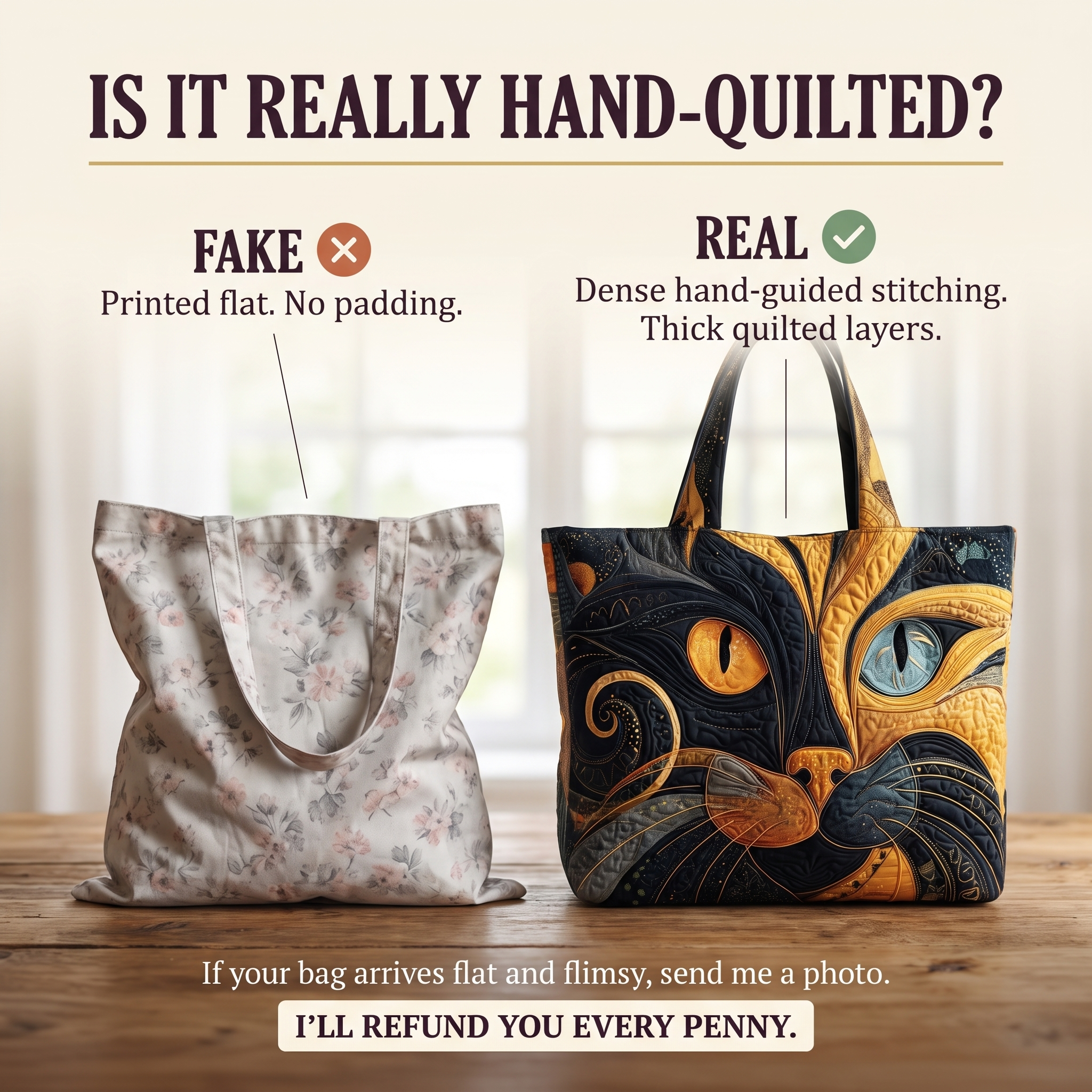 Mystic Cat Artisan Quilted Bag