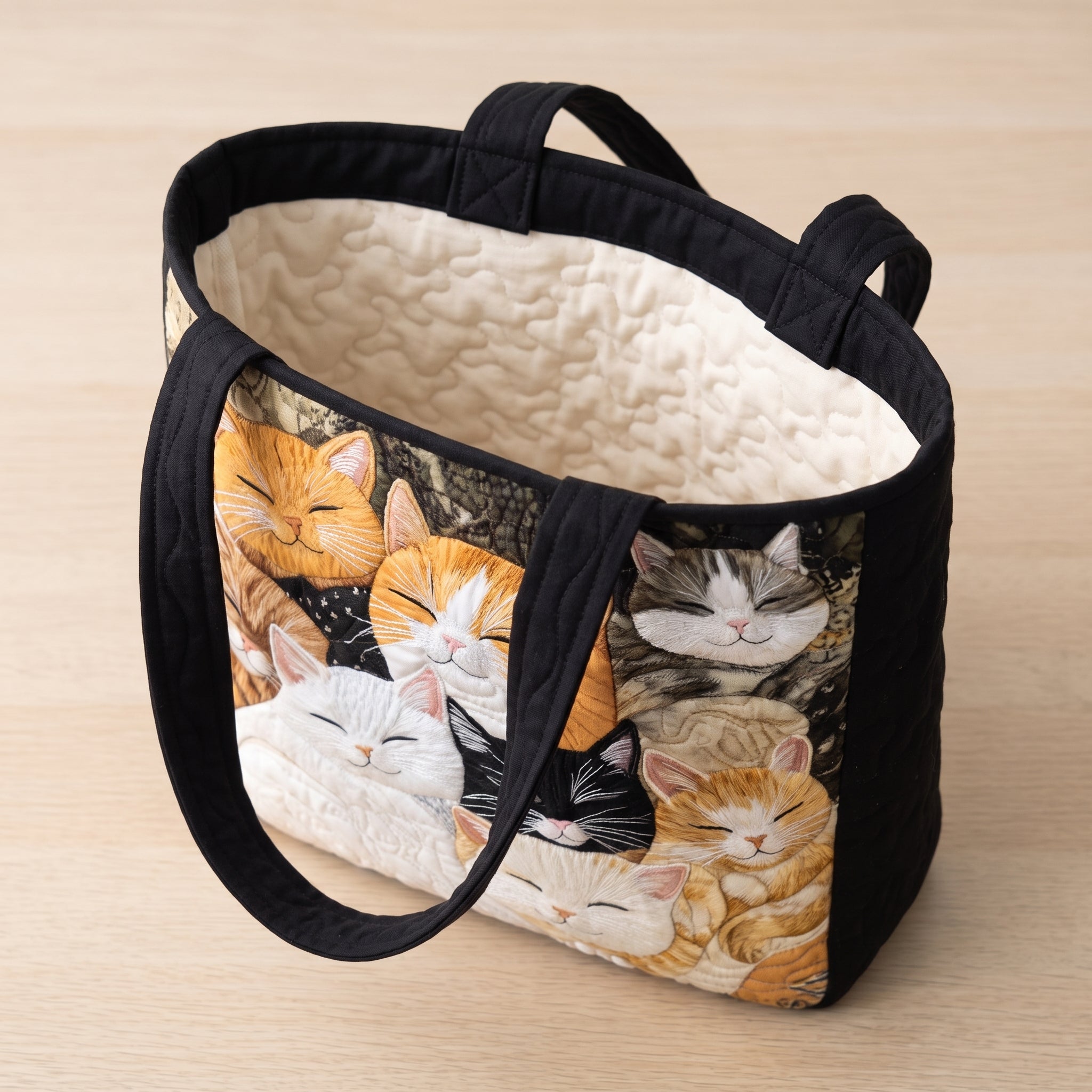 Sleeping Kittens Artisan Quilted Bag