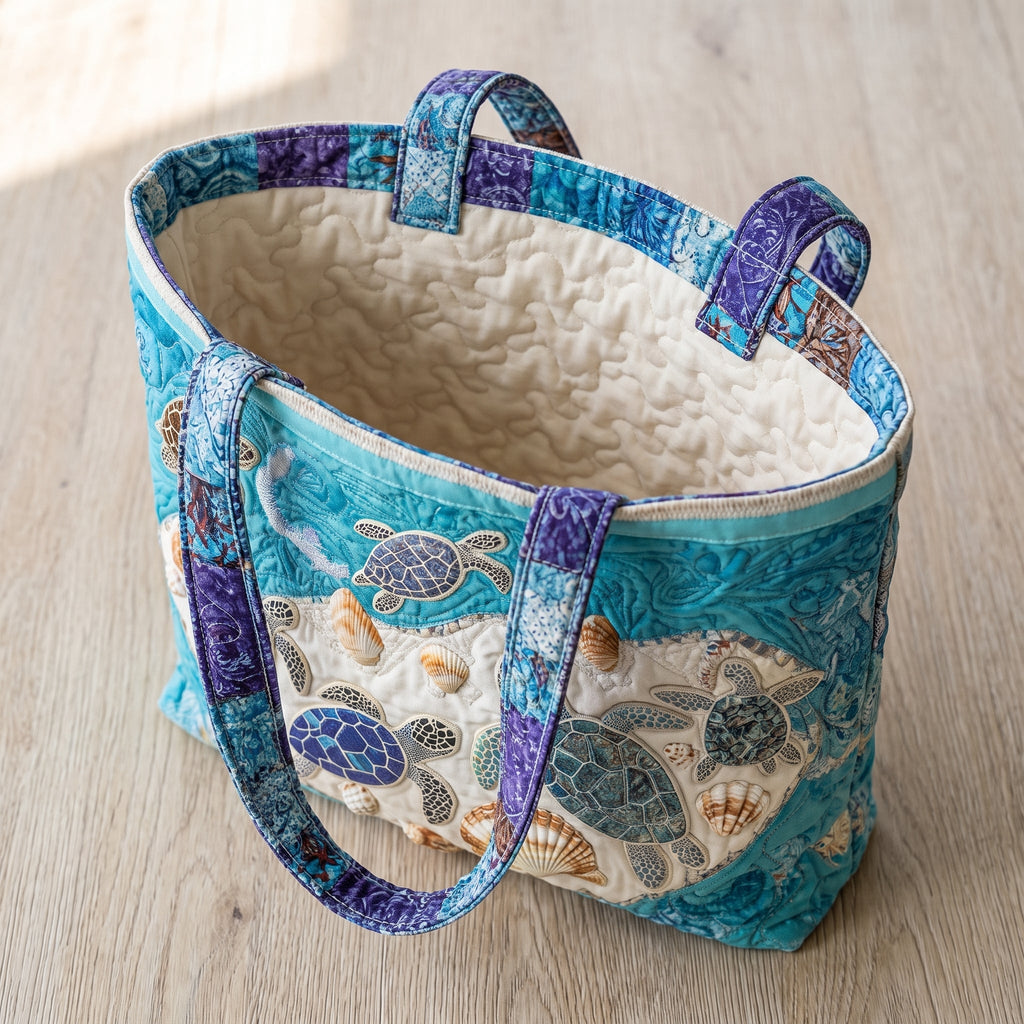 Turtle Love Artisan Quilted Bag