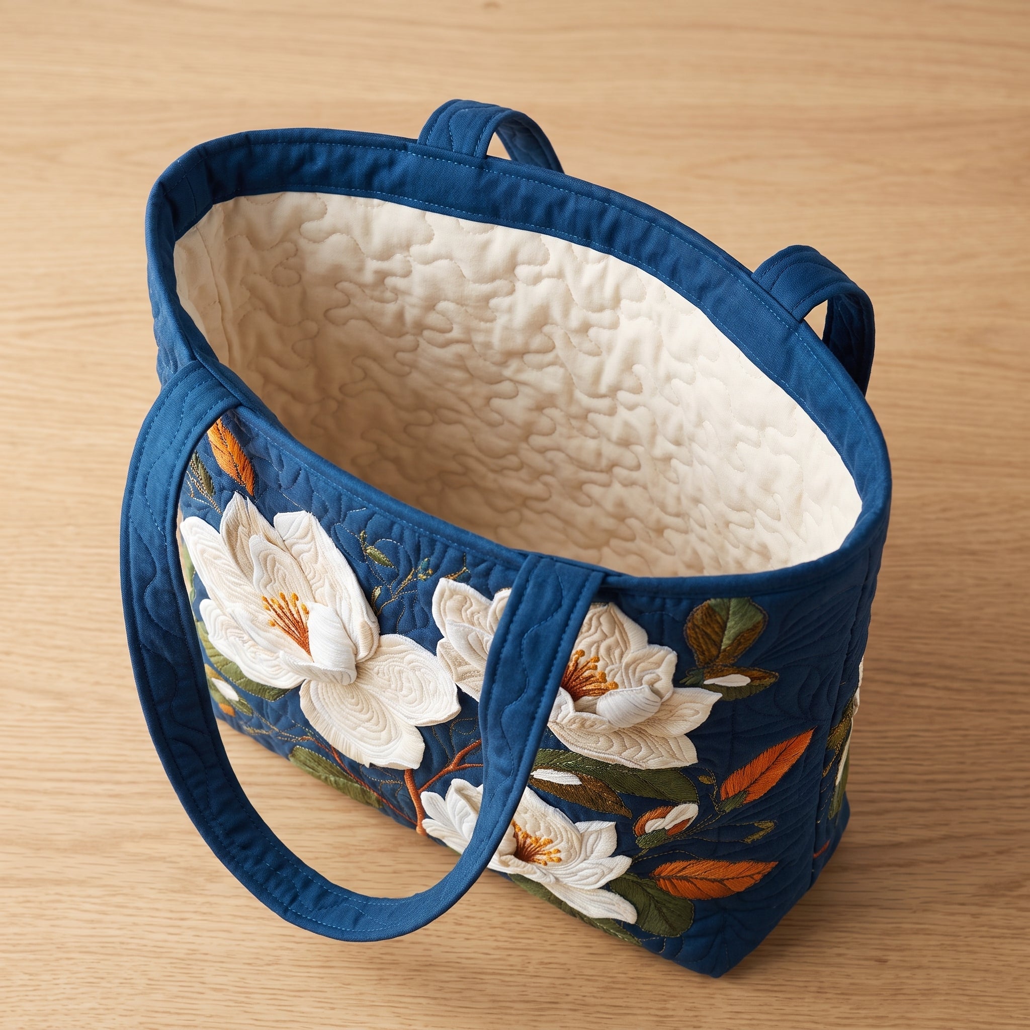 Delicate Magnolia Artisan Quilted Bag