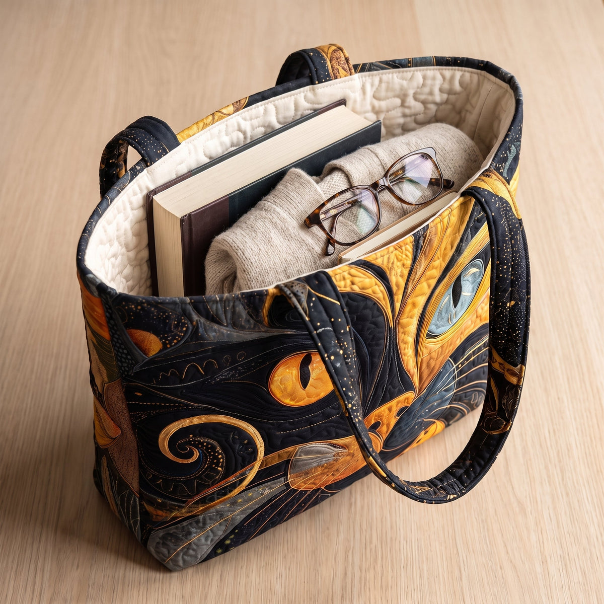 Mystic Cat Artisan Quilted Bag