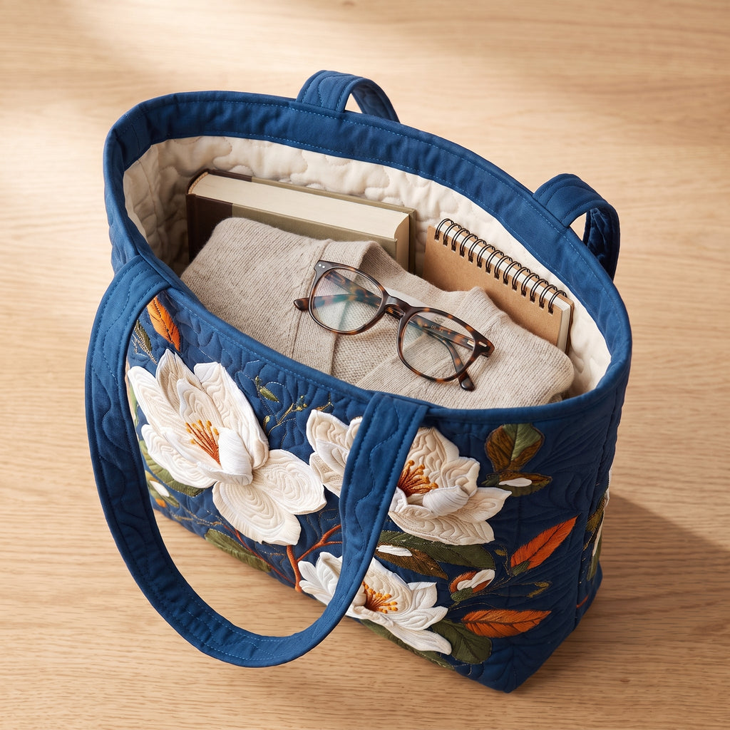 Delicate Magnolia Artisan Quilted Bag