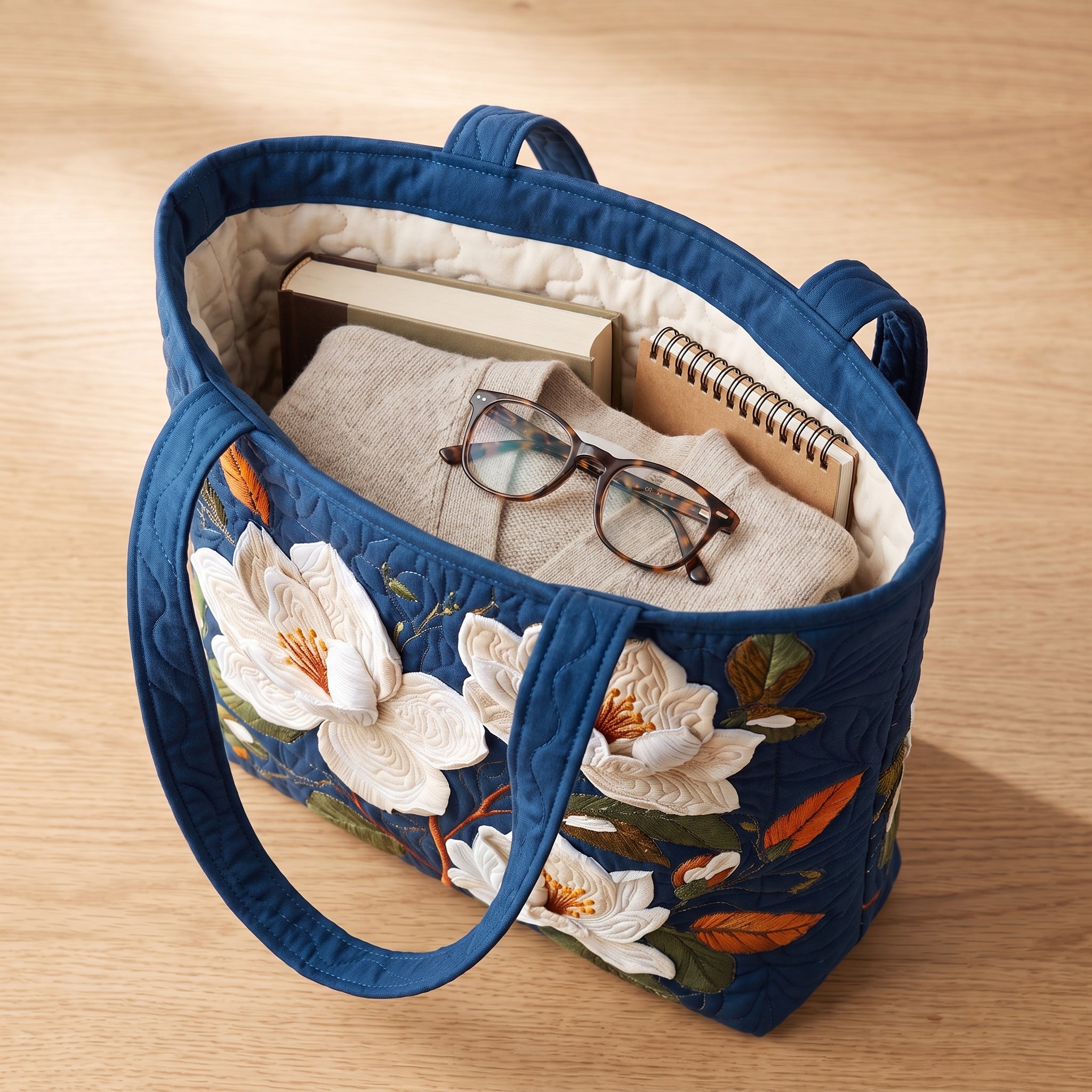 Delicate Magnolia Artisan Quilted Bag