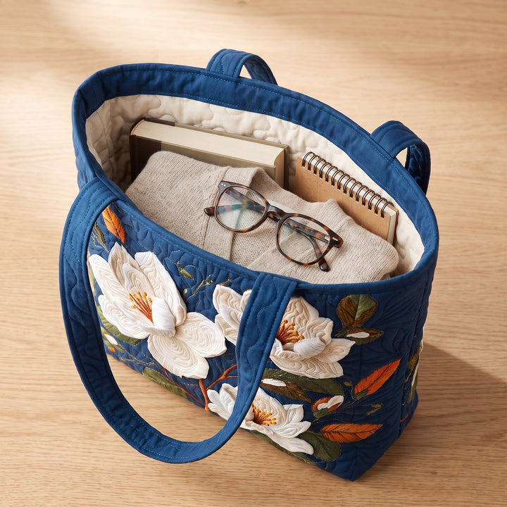 Delicate Magnolia Artisan Quilted Bag