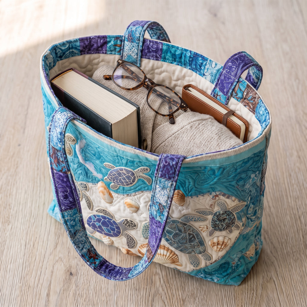 Turtle Love Artisan Quilted Bag