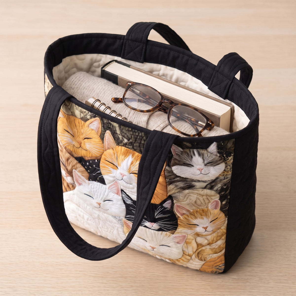 Sleeping Kittens Artisan Quilted Bag