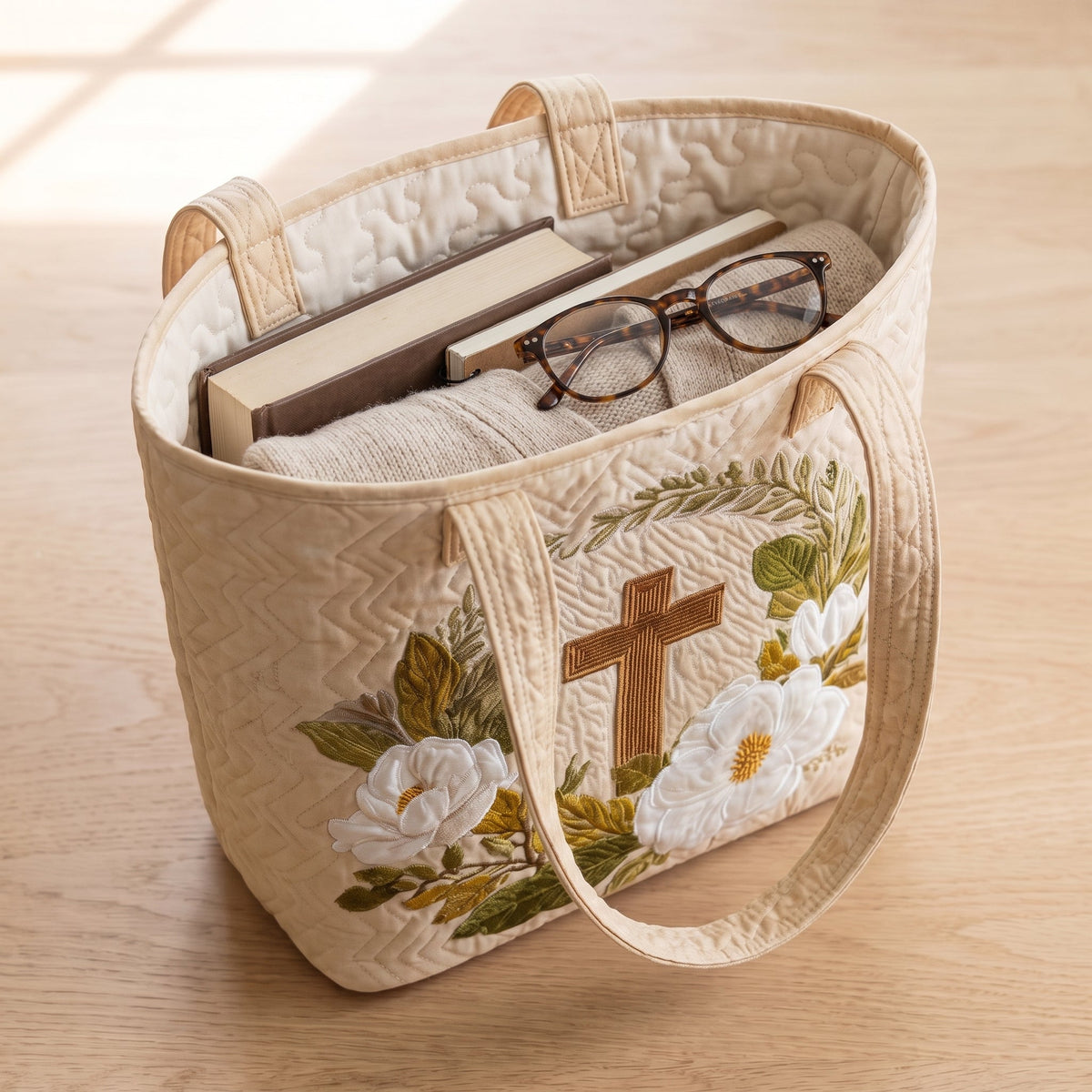 Sacred Cross Artisan Quilted Bag