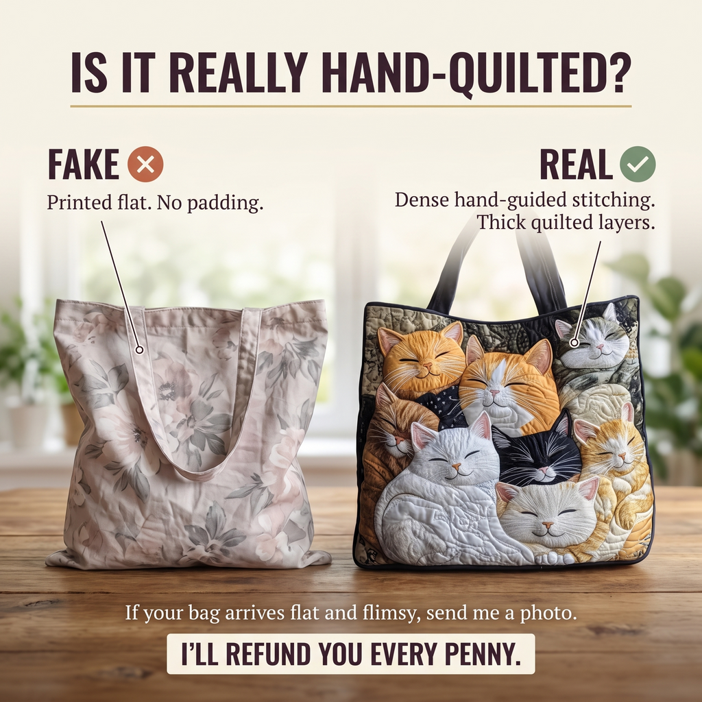 Sleeping Kittens Artisan Quilted Bag