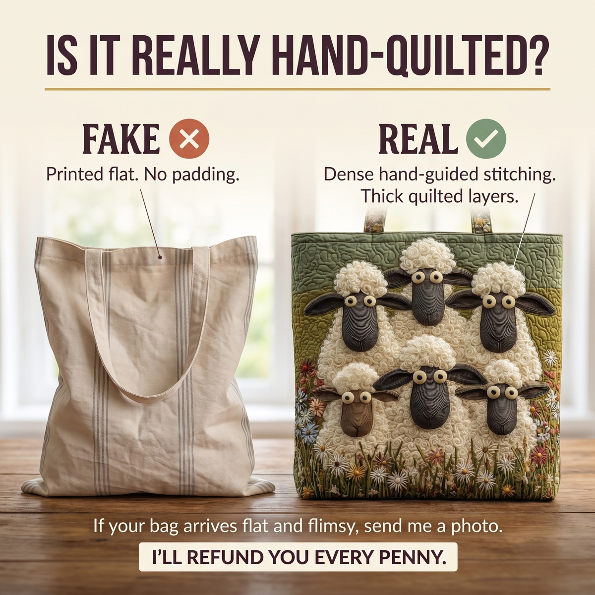 Five Sheep Artisan Quilted Bag