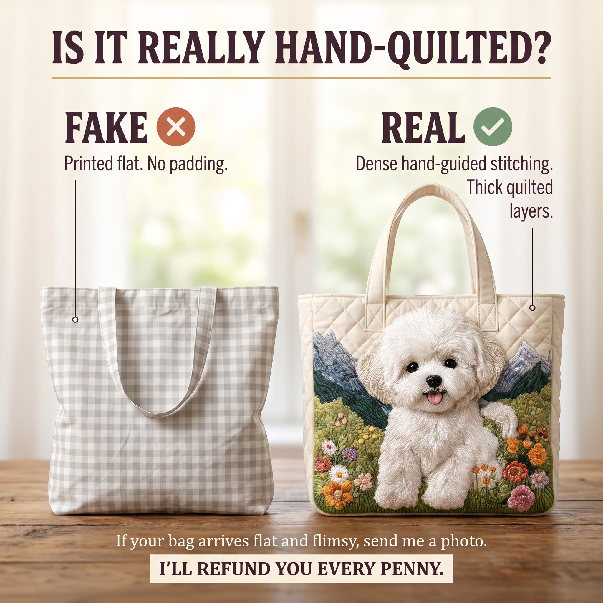 Enchanted Dog Artisan Quilted Bag