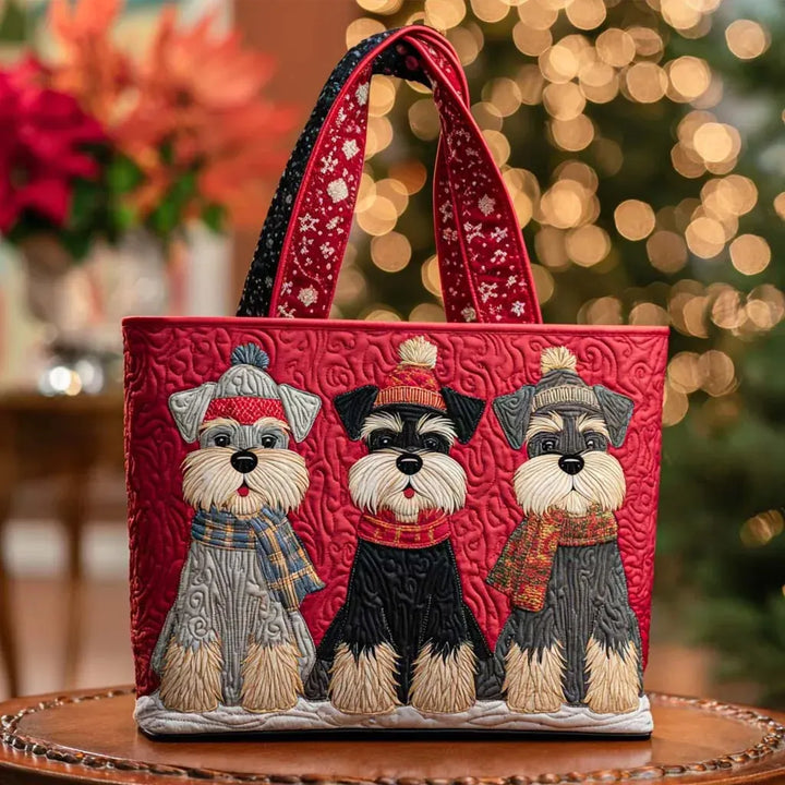 Trio of Schnauzers Artisan Quilted Bag