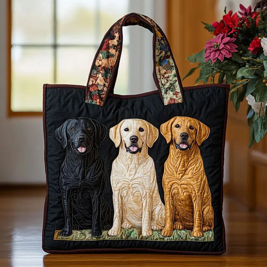 Three Labradors Artisan Quilted Bag