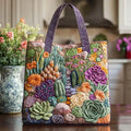 Succulent Garden Artisan Quilted Bag