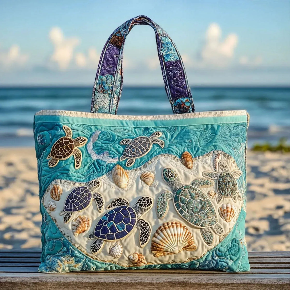 Turtle Love Artisan Quilted Bag