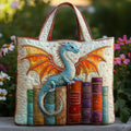 Emerald Dragon Book Guardian Artisan Quilted Bag