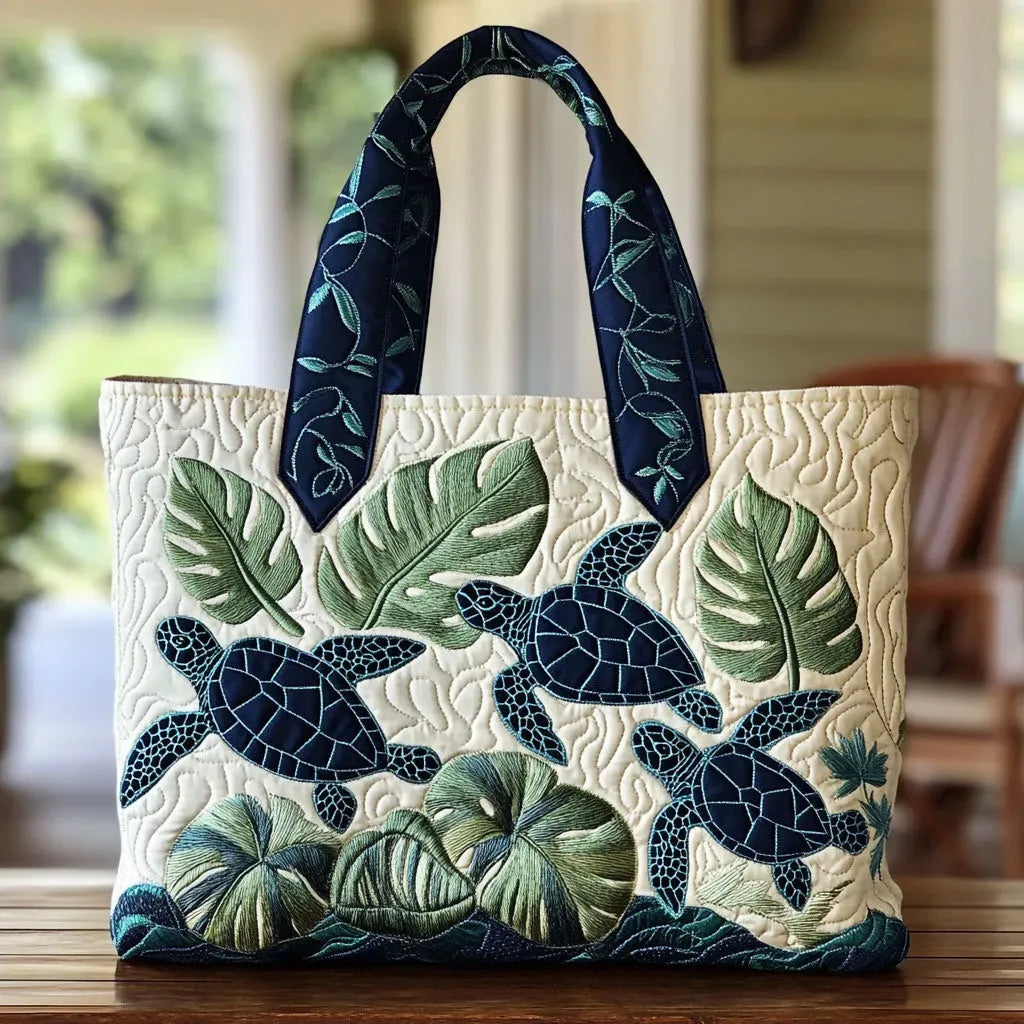 Grace of the Sea Turtle Artisan Quilted Bag