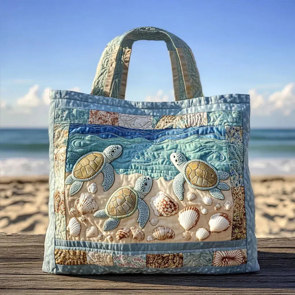 Marine Turtles Artisan Quilted Bag
