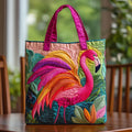 Rainbow Flamingo Artisan Quilted Bag