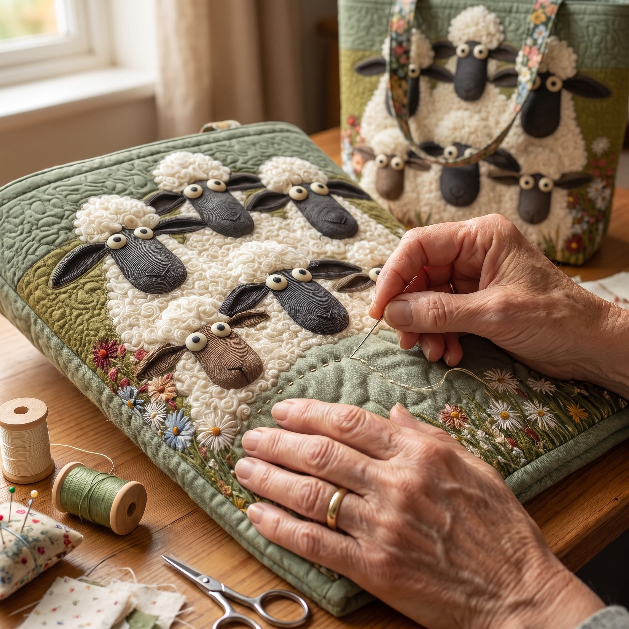Five Sheep Artisan Quilted Bag