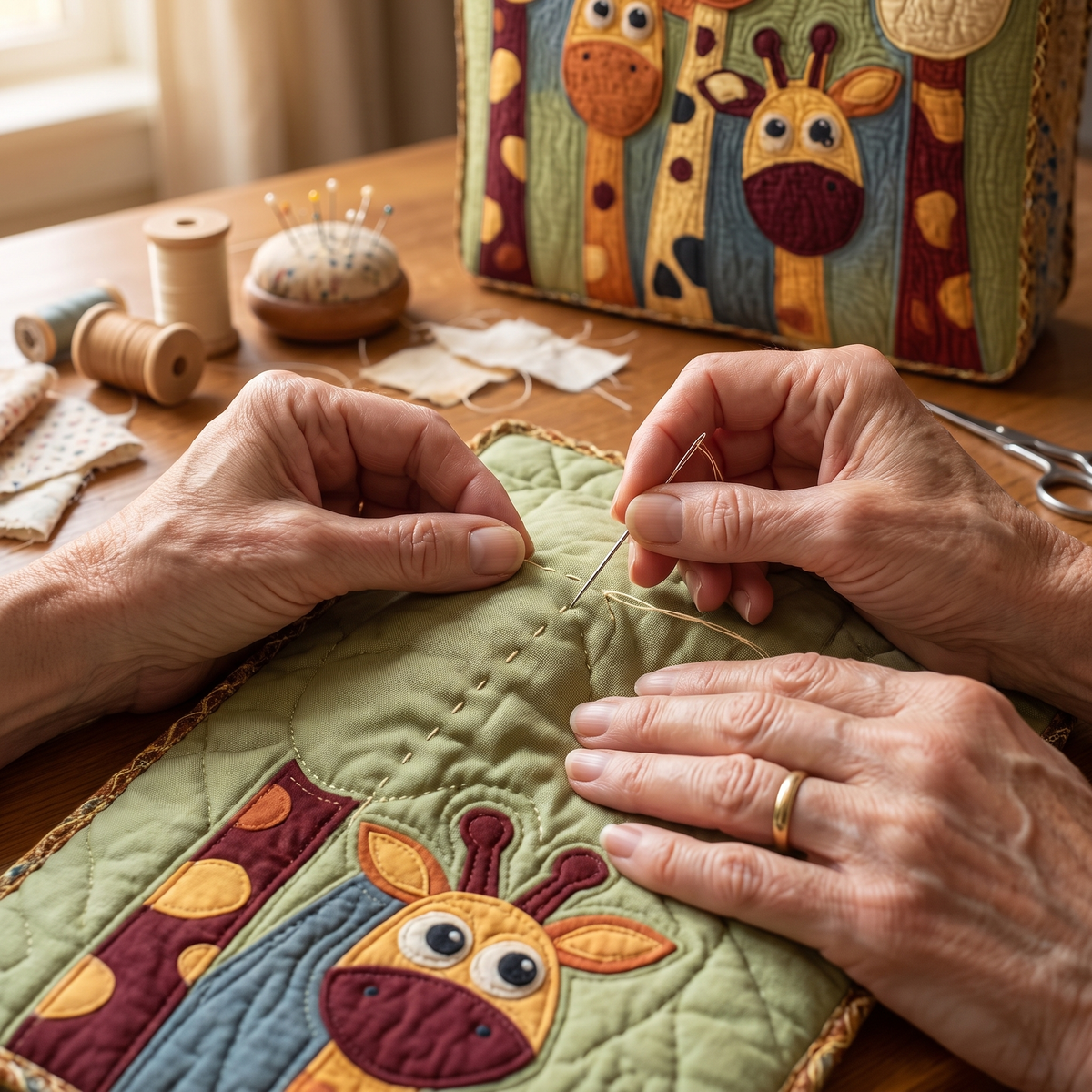 Giraffe Artisan Quilted Bag