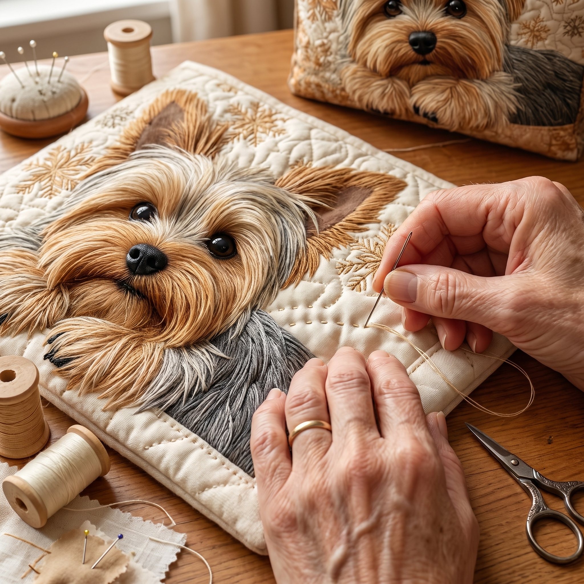 Adorable Yorkshire Artisan Quilted Bag