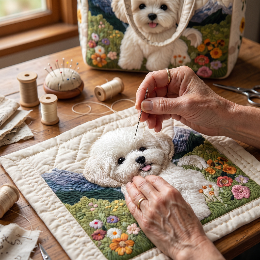 Enchanted Dog Artisan Quilted Bag