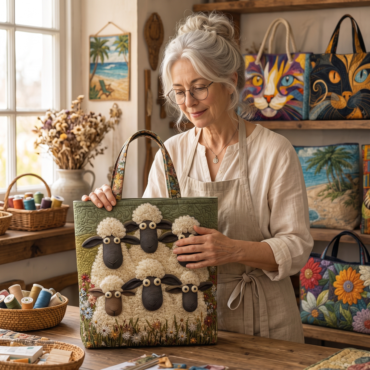 Five Sheep Artisan Quilted Bag