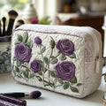Moonlit Bloom Quilted Makeup Bag