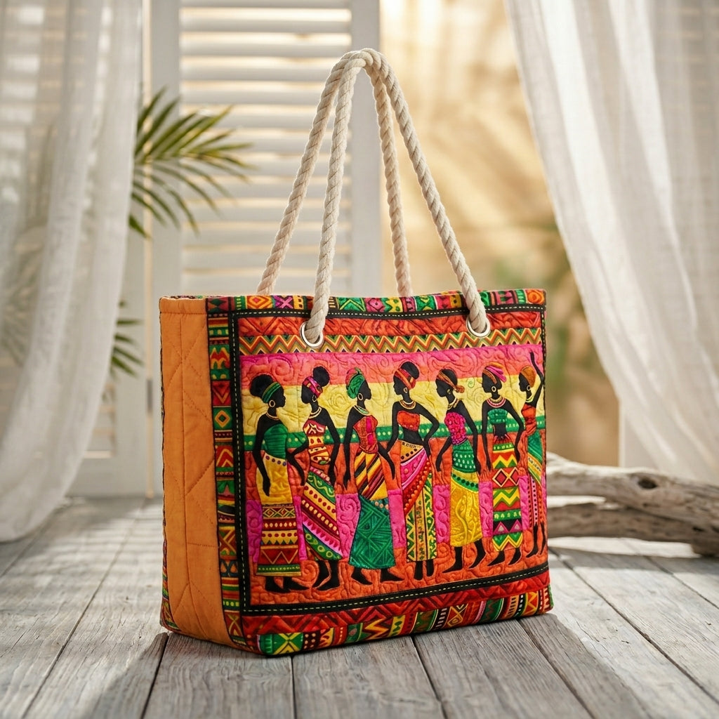 Queens of Melanin Artisan Quilted Beach Bag