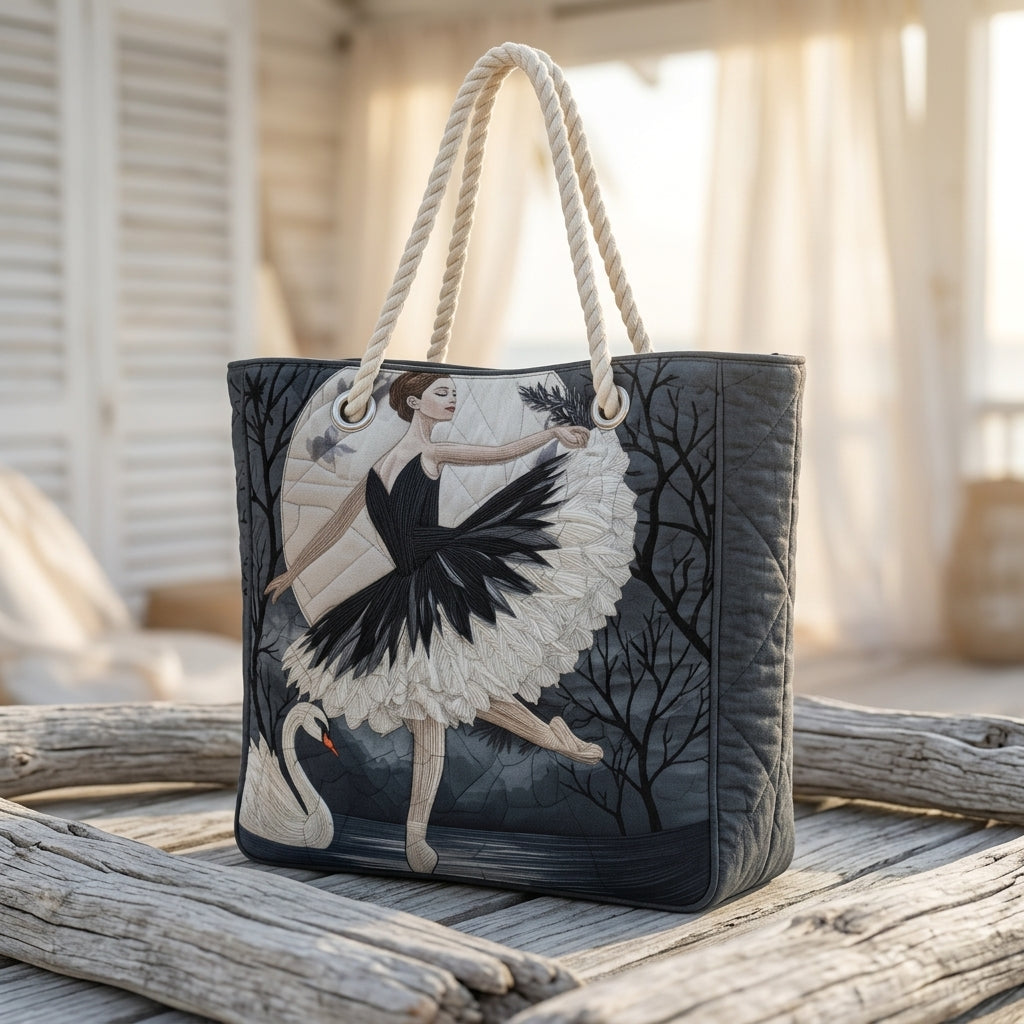 Elegant Ballerina Artisan Quilted Beach Bag