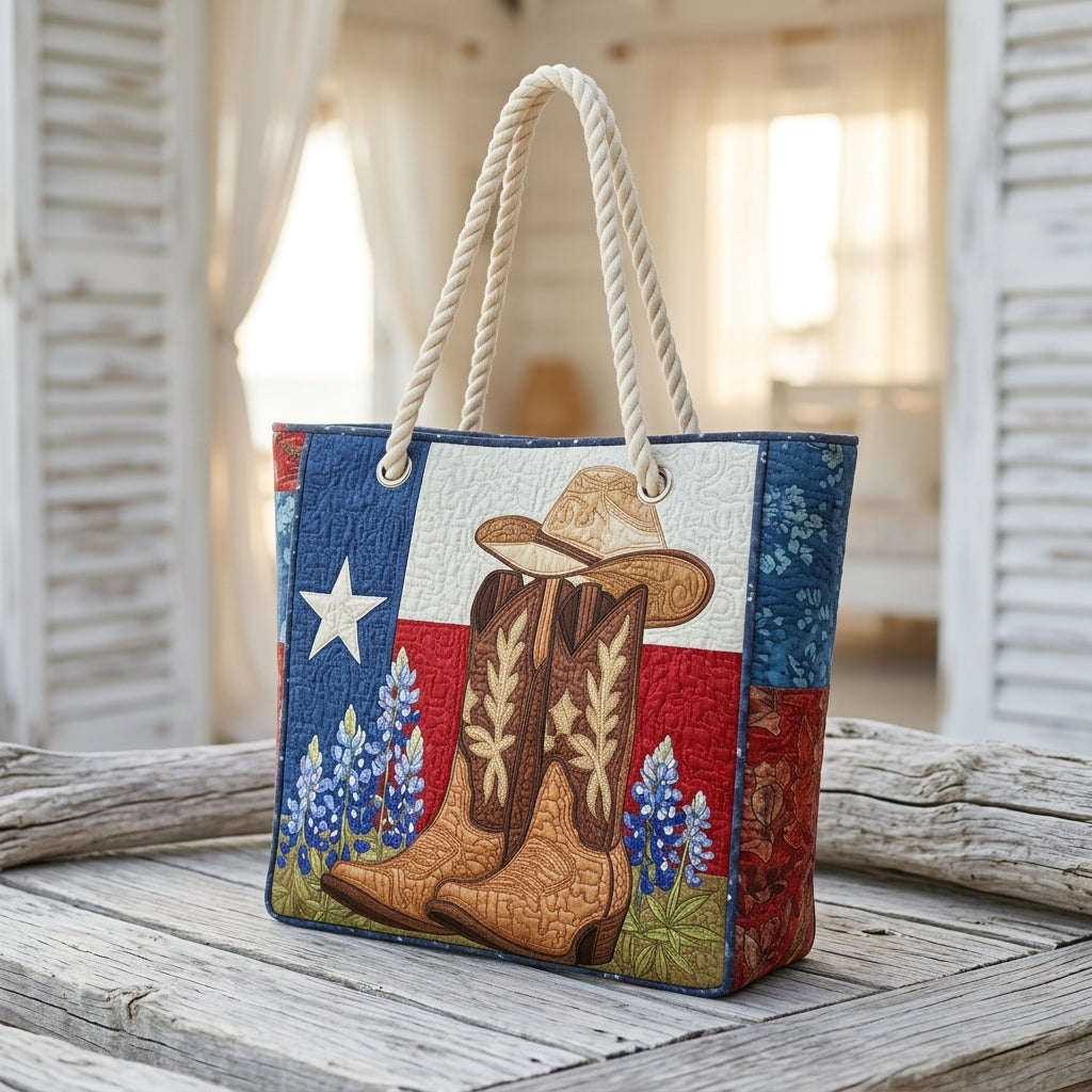 Texas Pride Artisan Quilted Beach Bag