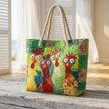 Funky Chicken Artisan Quilted Beach Bag