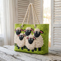 Sky of Sheep Artisan Quilted Beach Bag