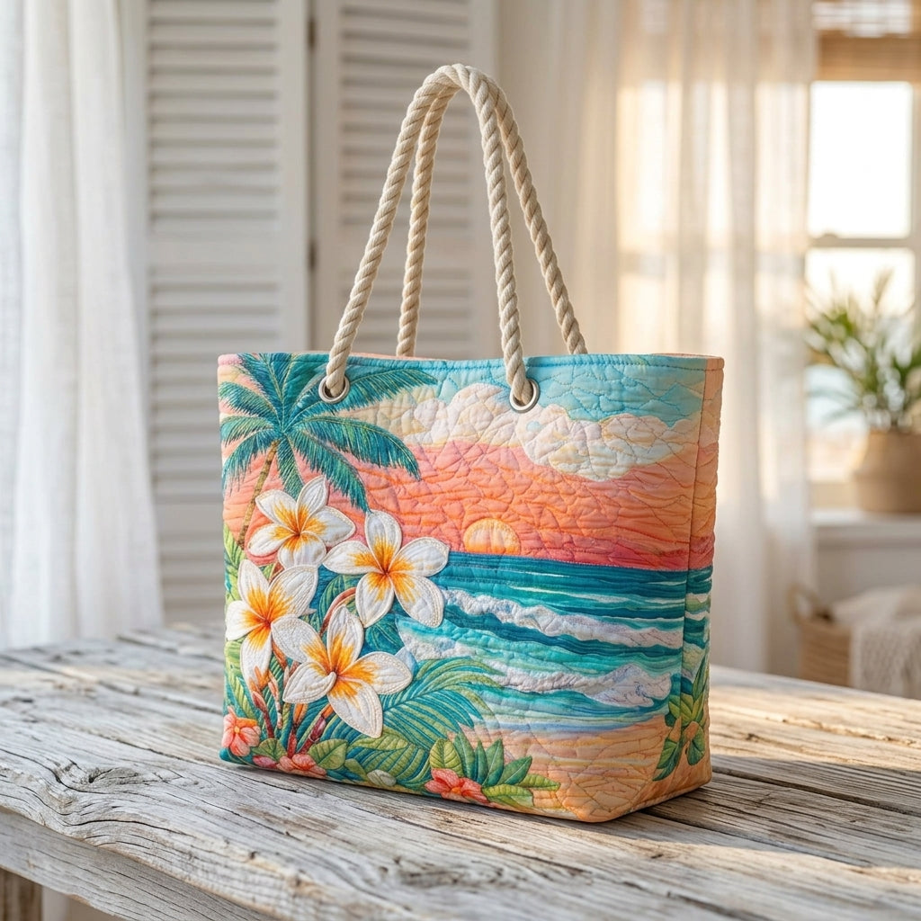 Tropical Spirit Artisan Quilted Beach Bag