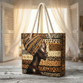 Queen of Melanin Artisan Quilted Beach Bag