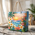 Tropical Breeze Artisan Quilted Beach Bag