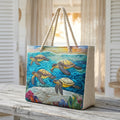 Marina Turtle Artisan Quilted Beach Bag