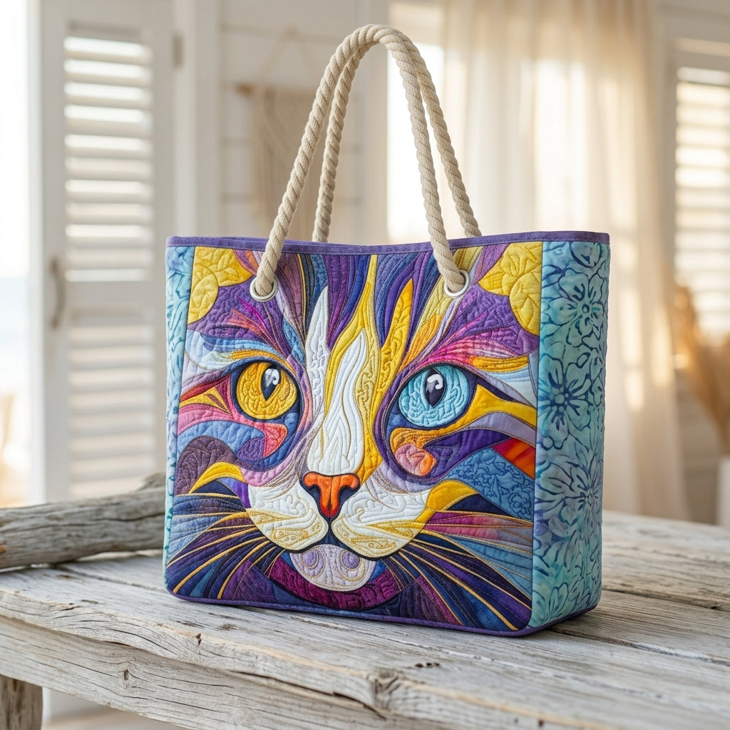 Catitude Artisan Quilted Beach Bag
