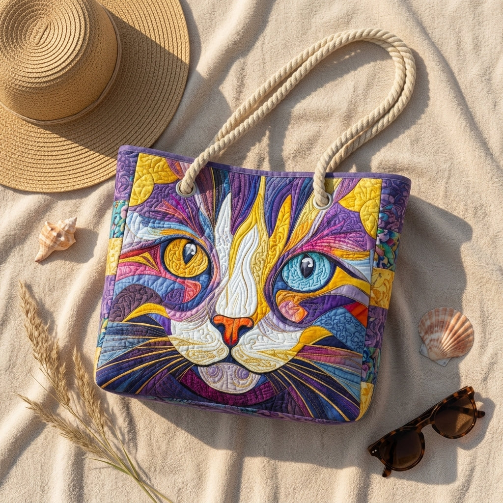 Catitude Artisan Quilted Beach Bag