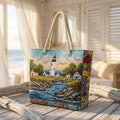 Lighthouse Shine Artisan Quilted Beach Bag
