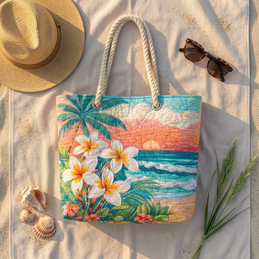Tropical Spirit Artisan Quilted Beach Bag